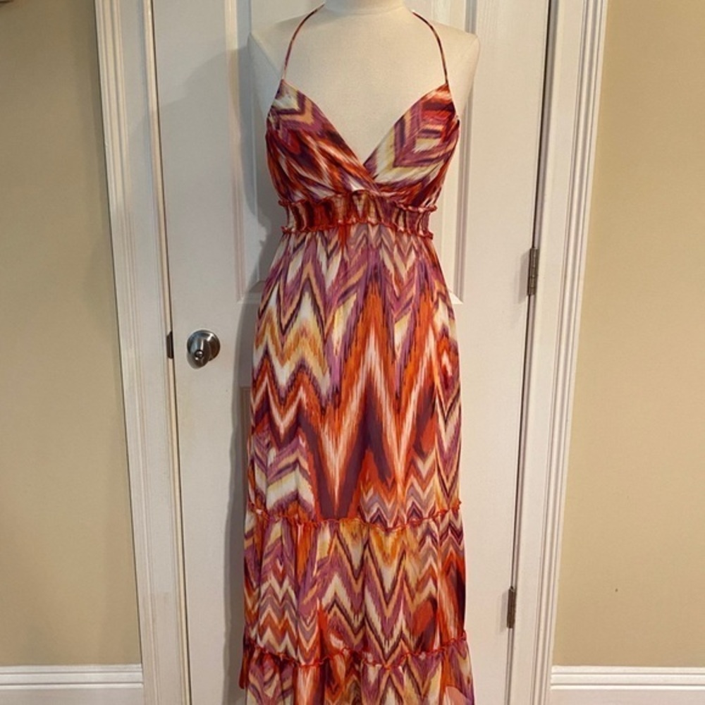Heart Soul Multicolor Halter Maxi Dress – Size Medium